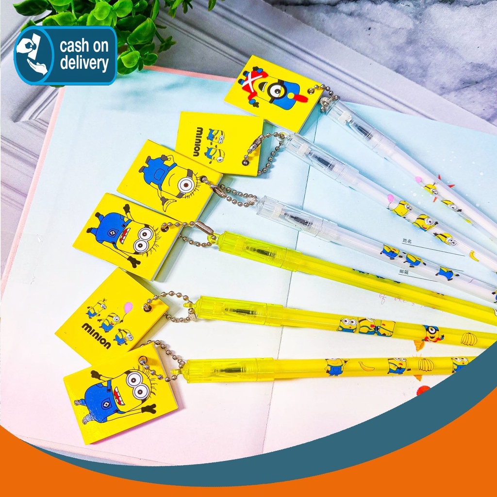 

PULPEN GANTUNGAN BUKU MINION ALAT TULIS KARTUN BOLPOIN UNIK IMUT MURAH PEN GEL KARAKTER LUCU MURAH PENA