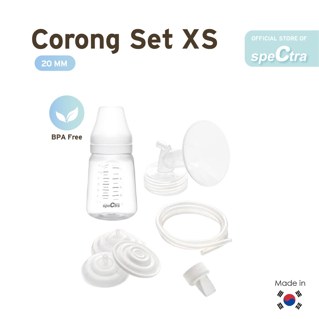 Spectra Breast Shield (Corong) Set 20mm Size XS with PP Bottle