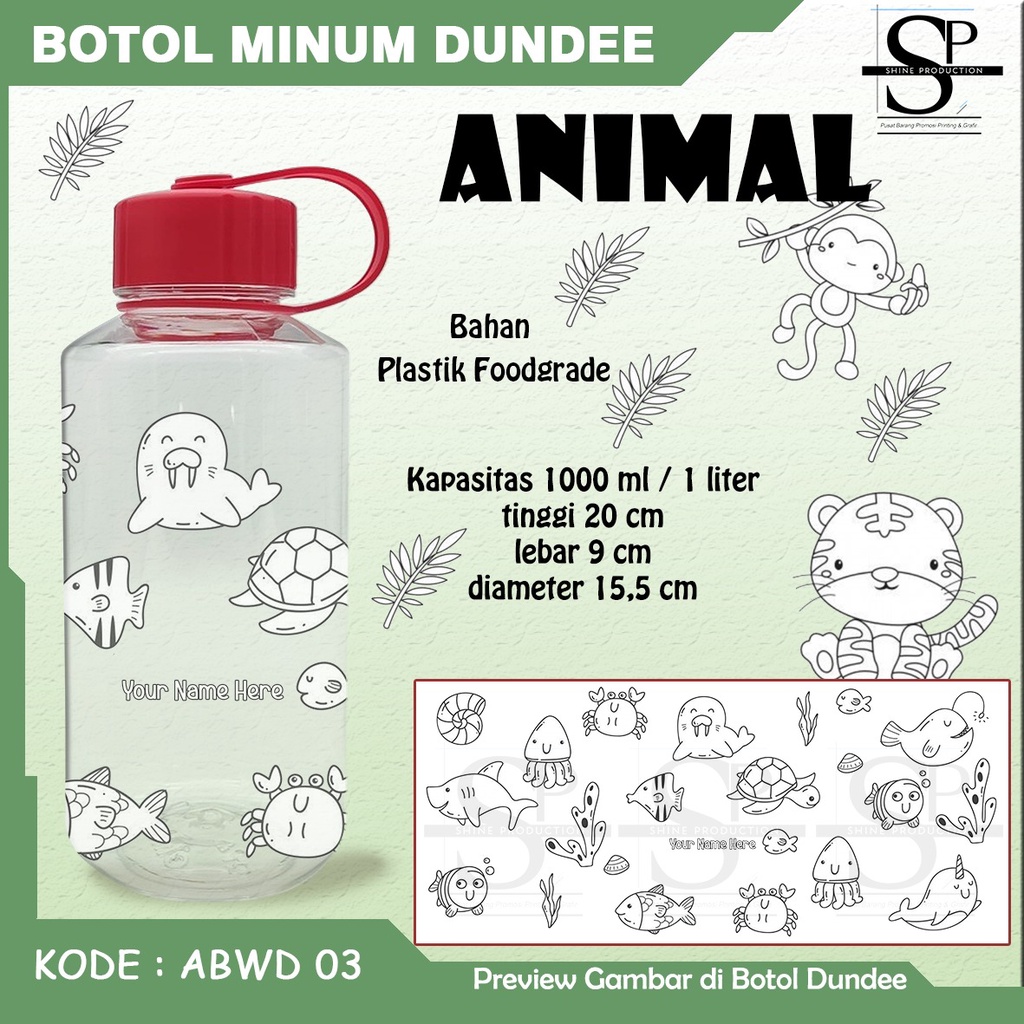 Botol Minum Anak 1 Liter Tumbler Anak Custom Nama