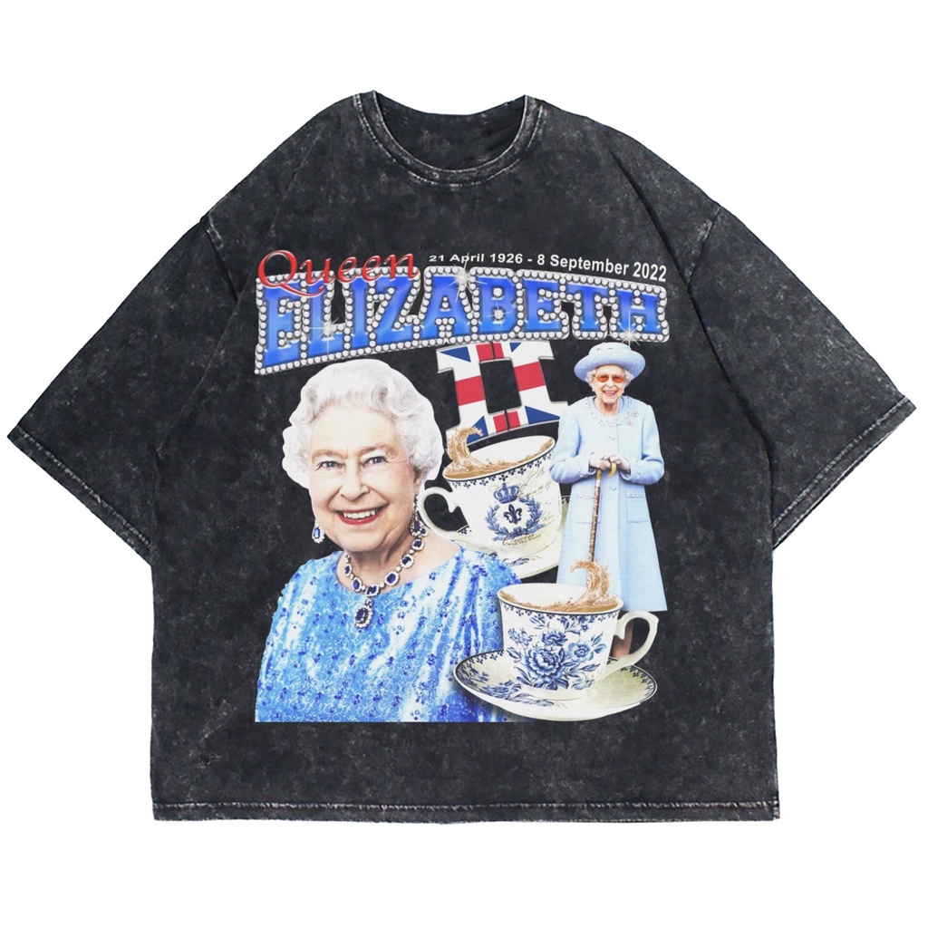 Patternmerch "Queen Elizabeth" Oversize T-shirt | washed tee | kaos legend vintage