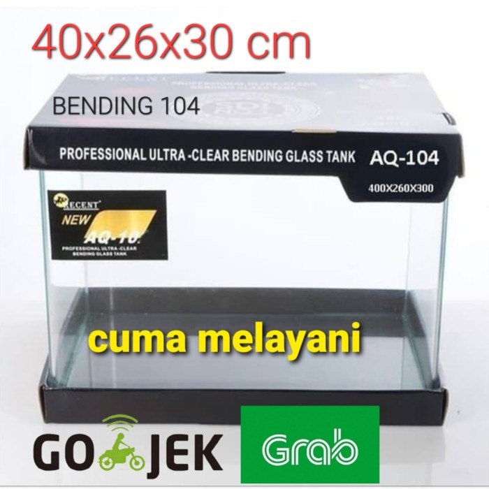 Aquarium Recent 104 Bending Glass Tank 40 Cm Khusus Instan