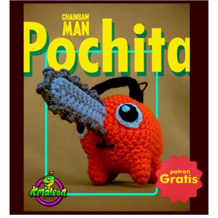 pochita chainsawman amigurumi keychain boneka rajut
