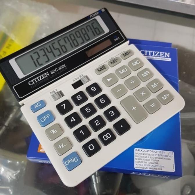 

Kalkulator 12 Digit Calculator Alat Hitung Citizen Type SDC 868L