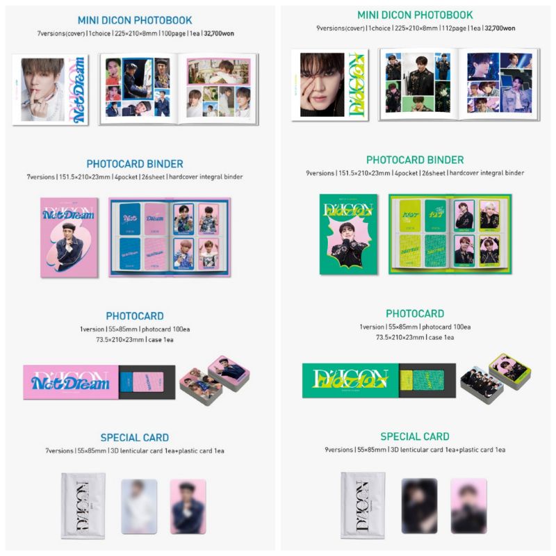 SHARING DICON MINI 102 NCT DREAM NCT 127 (SPC BINDER PHOTOBOOK DOYOUNG, CHENLE SET, JISUNG SET, DREA