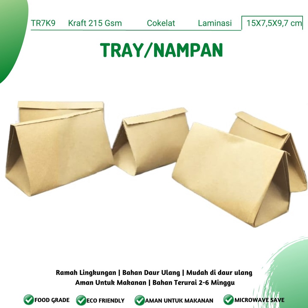 Paper Tray Nampan Bungkus Nasi (TR7K9-15X7.5X9.7 Cm)