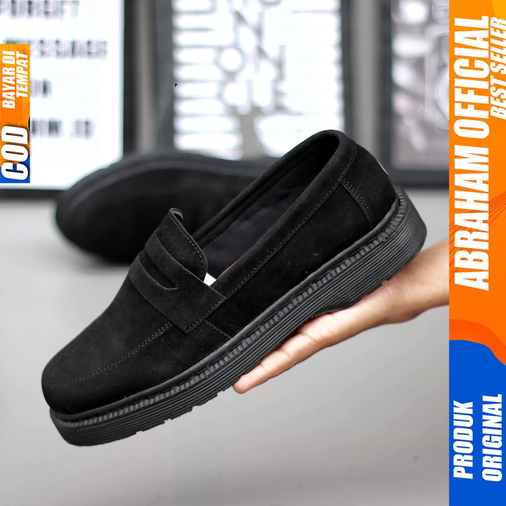 Sepatu Formal Pantofel Kerja Pria Docmart Low Boots Hitam Abraham DOMINIK