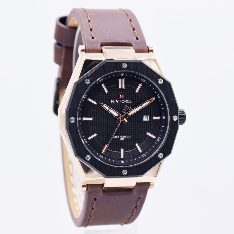 NAVIFORCE NF9200MB ANALOG ORIGINAL JAM TANGAN PRIA TALI KULIT