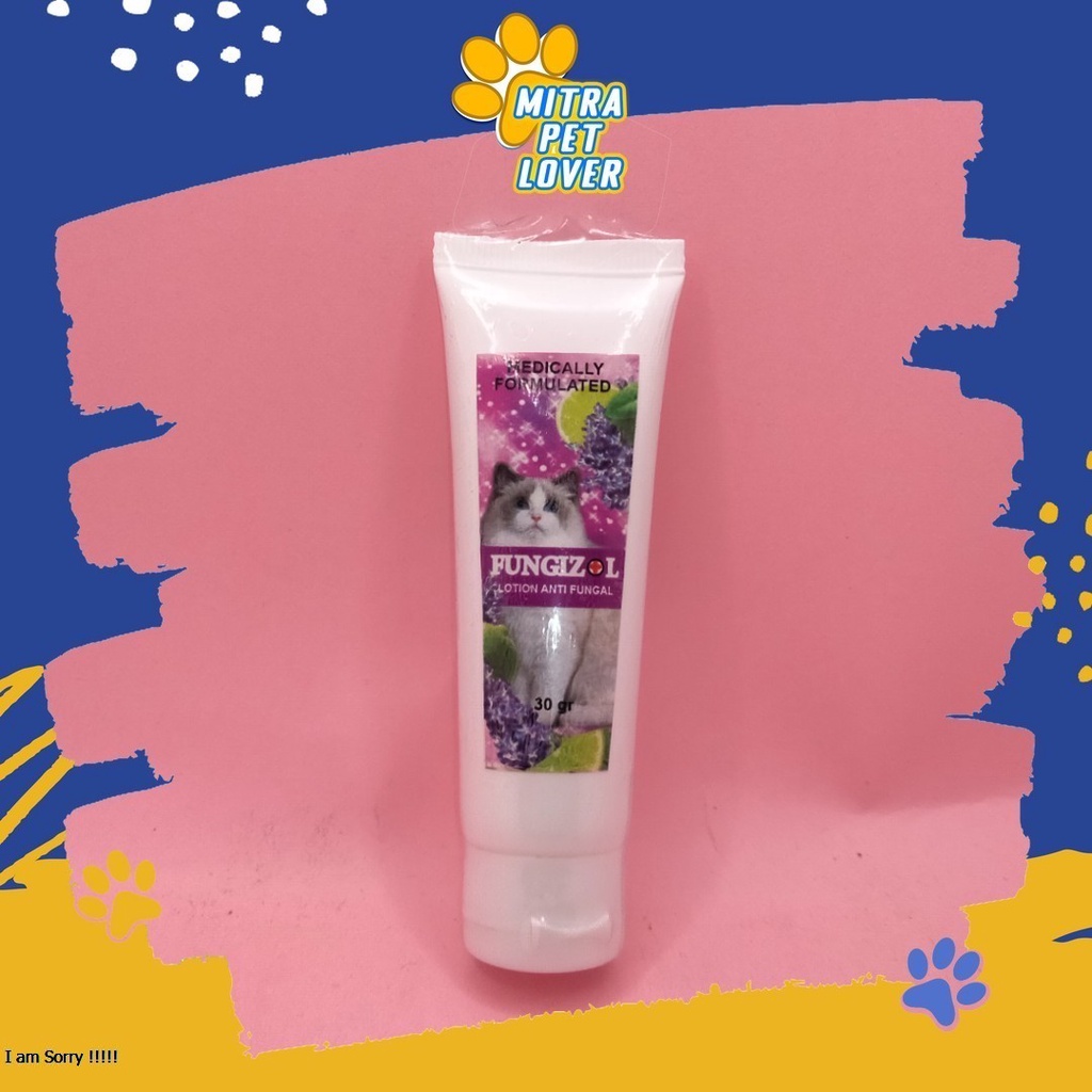 ANTI JAMUR PADA KUCING - FUNGIZOLCAT LOTION 30GR - SALEP ANTI FUNGI UNTUK KITTEN ATAU RING WORM DERMATITIS - MURAH ASLI GARANSI KUALITAS ORIGINAL - PET ANIMAL HEALTHCARE &amp; VETERINARY TAMASINDO OBAT KESEHATAN &amp;  VITAMIN TERNAK HEWAN  MITRAPETLOVER