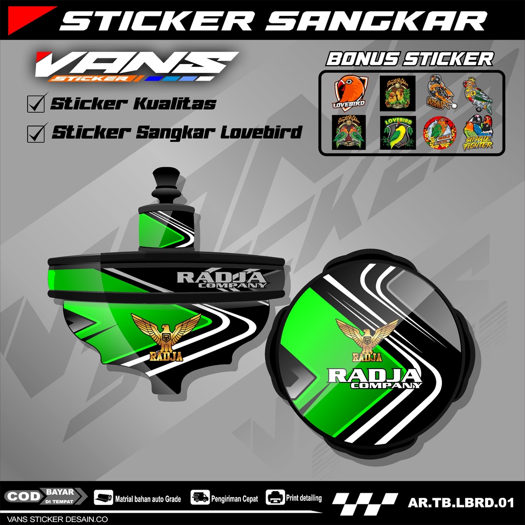 Stiker Decal Sangkar Lovebird Model Batman, Stiker Tebok Lovebird Desain RADJA 01