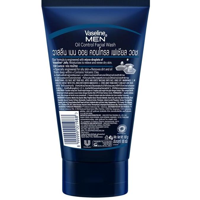 LANGSUNG CHECKOUT Q9440 Vaseline Men Oil Control Face Wash 100 gr - Twin Pack ボ