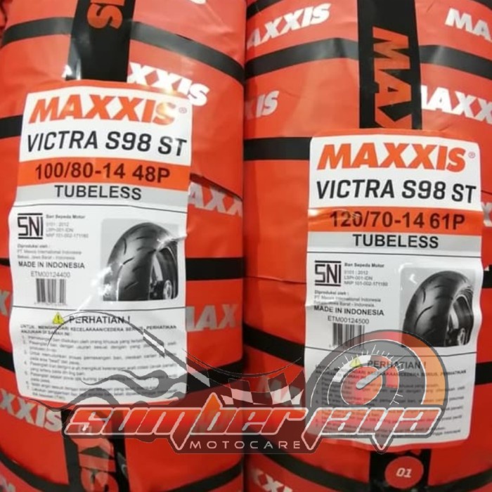Paket Sepasang Maxxis Victra 100/80-14 & 120/70-14 Pcx Lokal #Original
