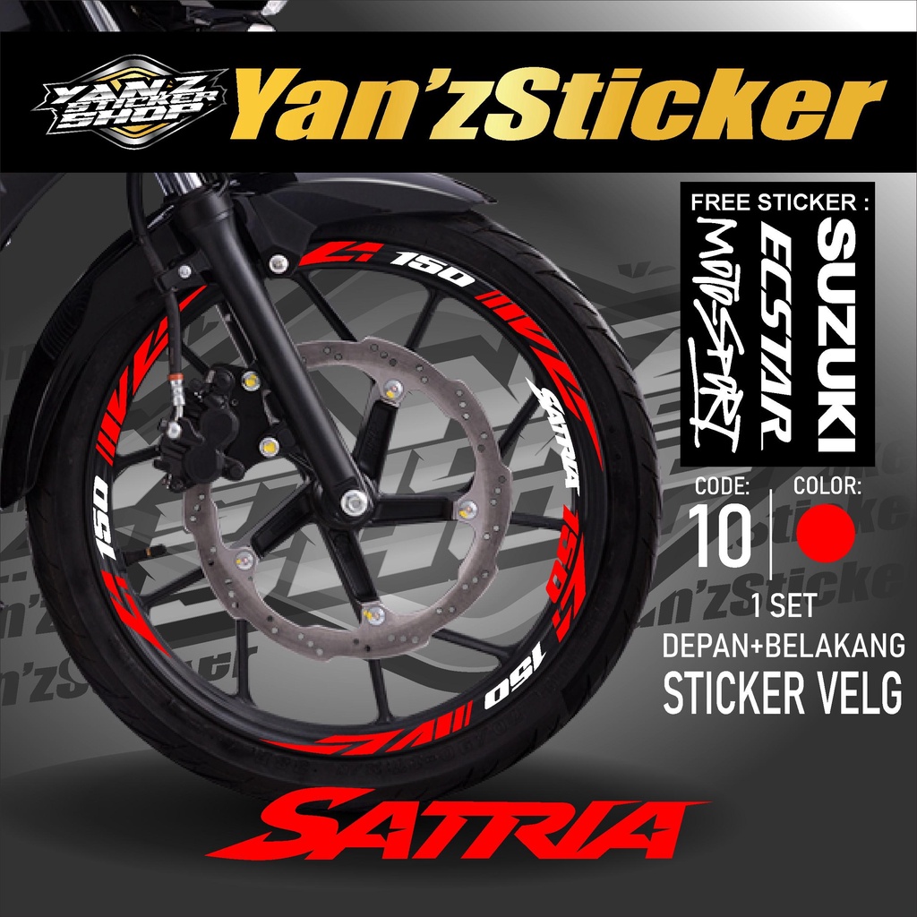 Aksesoris Stiker Cutting Sticker List Velg Motor Suzuki Satria Fu 150 Lis Pelek Velk Variasi Set Dep