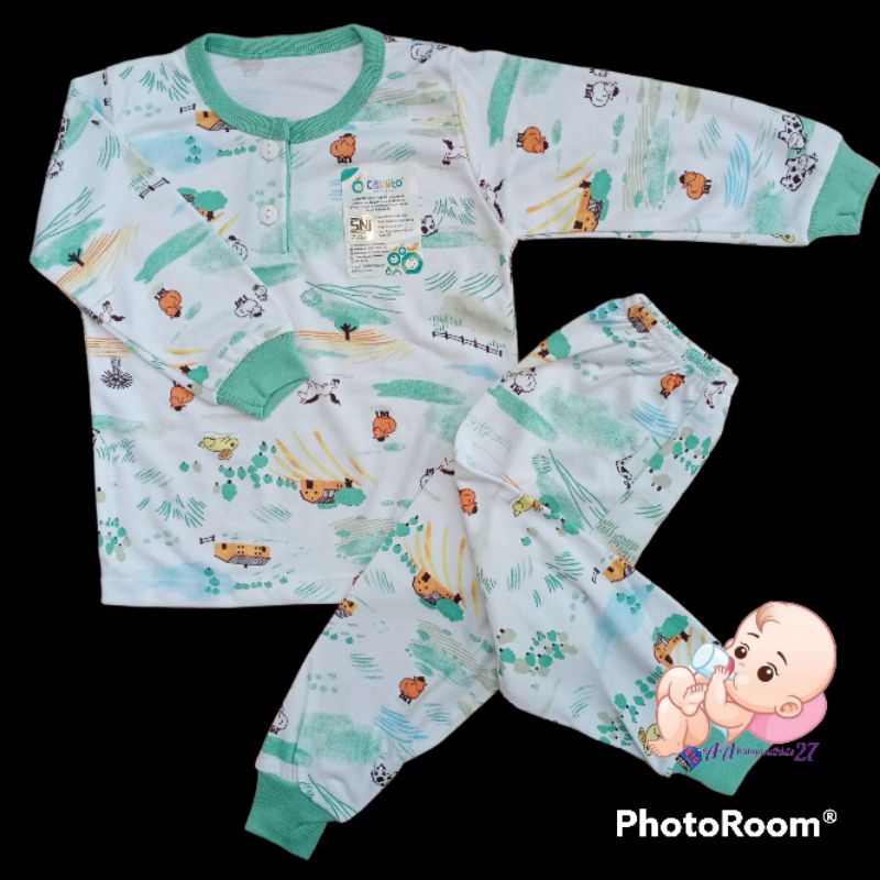 CAINITO Setelan Baju Bayi Lengan Panjang Kancing Dada Ukuran S M L XL SNI HIGHT QUALITY Nyaman Berkualitas