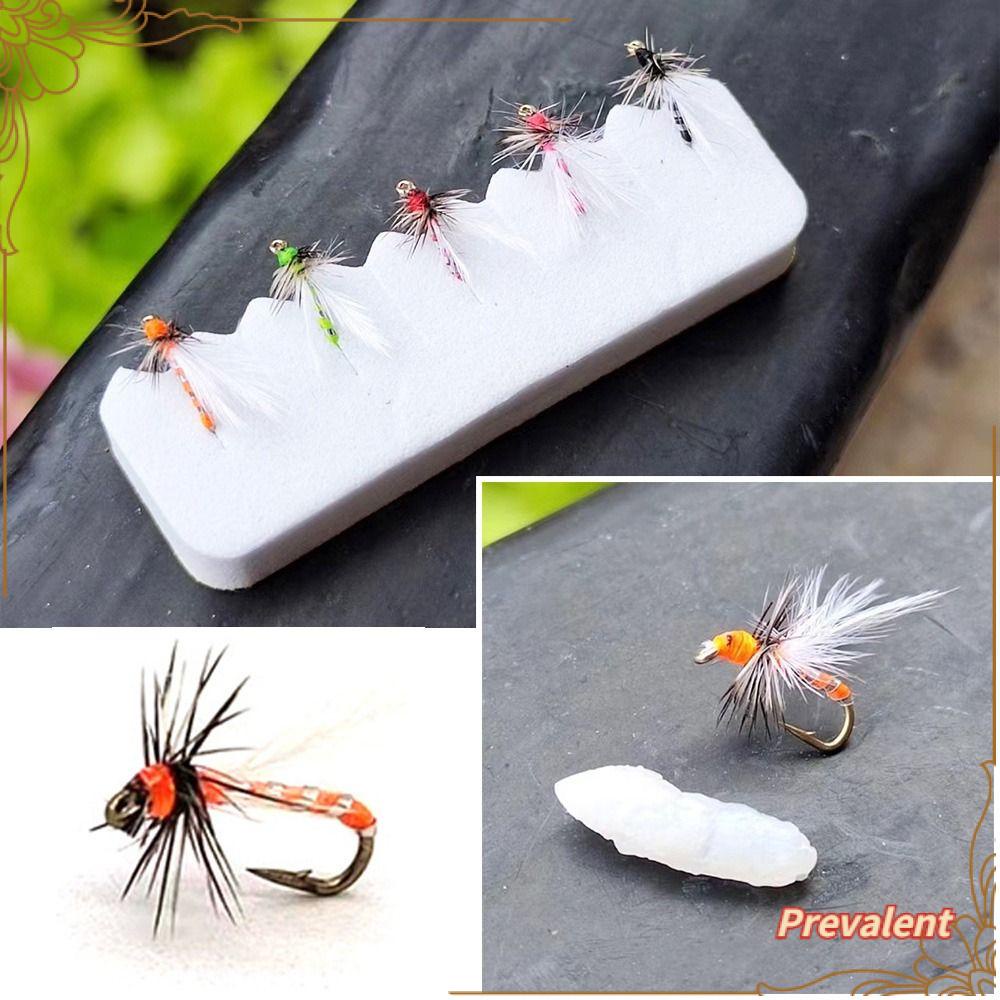 Preva 5pcs/box Umpan Pancing Trout Lalat Portabel Serangga Engkol Treble Hooks Swimbaits Brown Caddis