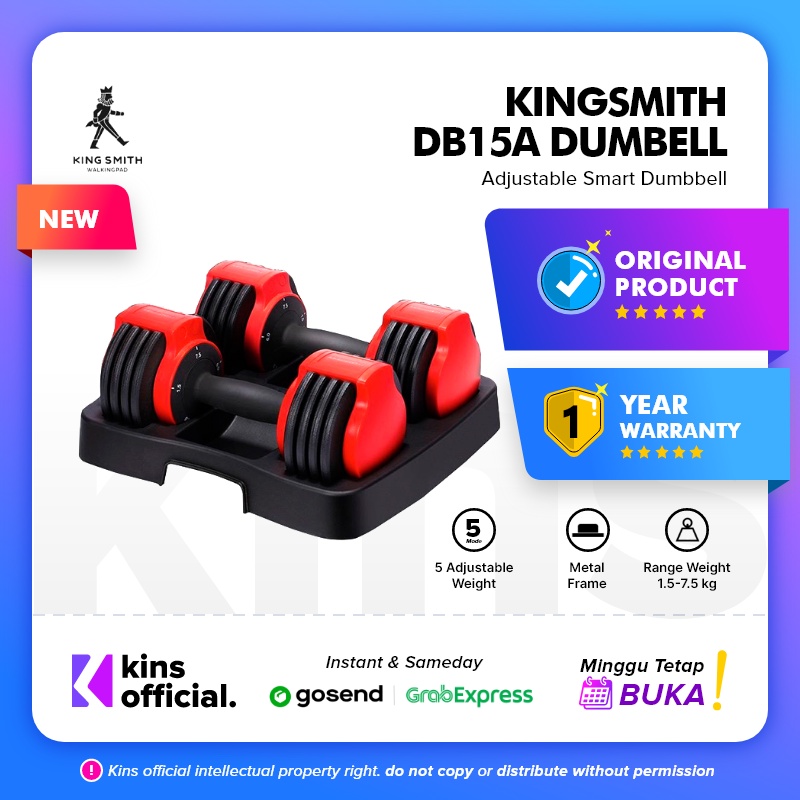 Kingsmith Smart Adjustable Dumbbell Alat Fitness Barbel Dumbel