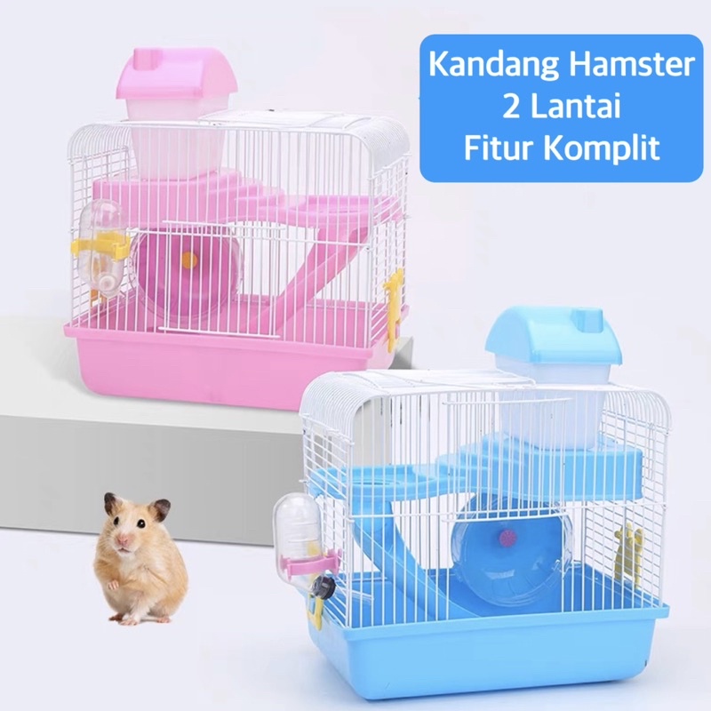 Jual Kandang Hamster 2 Tingkat - Rumah Hemster Komplit - Kandang ...