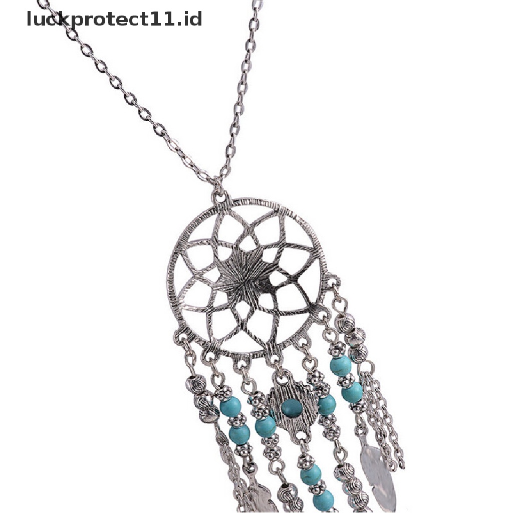 // Fashion Hot///Fashion Kalung Rantai Panjang Model Rumbai Dream Catcher Gaya Bohemia Vintage Untuk Wanita.