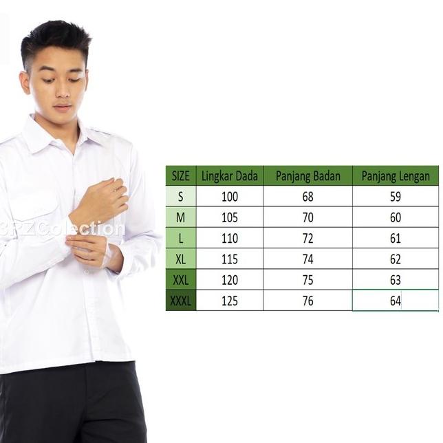 ✮✮ Kemeja Putih Pns Baju pdh Putih Baju atasan putih Pns pria lengan Panjang Seragam Putih PNS Lenga