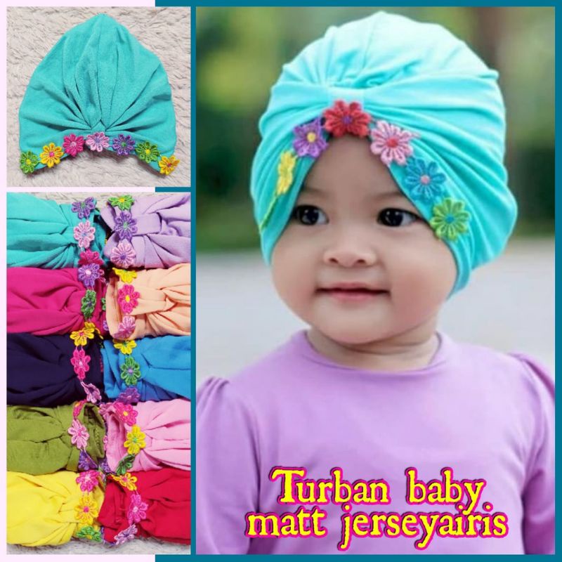 TURBAN BAYI BANDANA 0-2 TAHUN MODEL BUNGA MELATI JASMINE