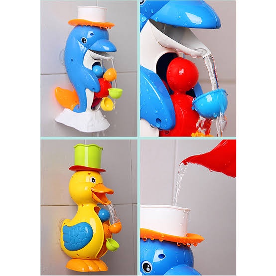Dolphin &amp; duck Water Wheel Bath Shower Wheel Toy Unik