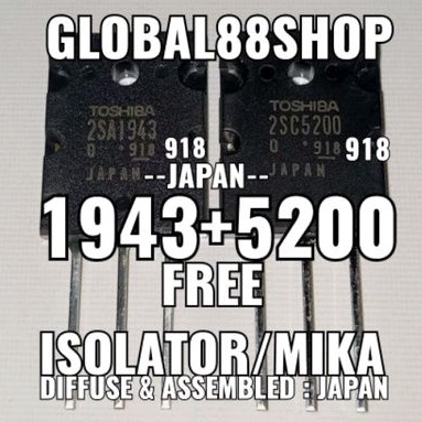 HRG 1 SET/PSG ORIGINAL JAPAN TR TRANSISTOR TOSHIBA 2SA1943 2SC5200 1943 5200 FINAL