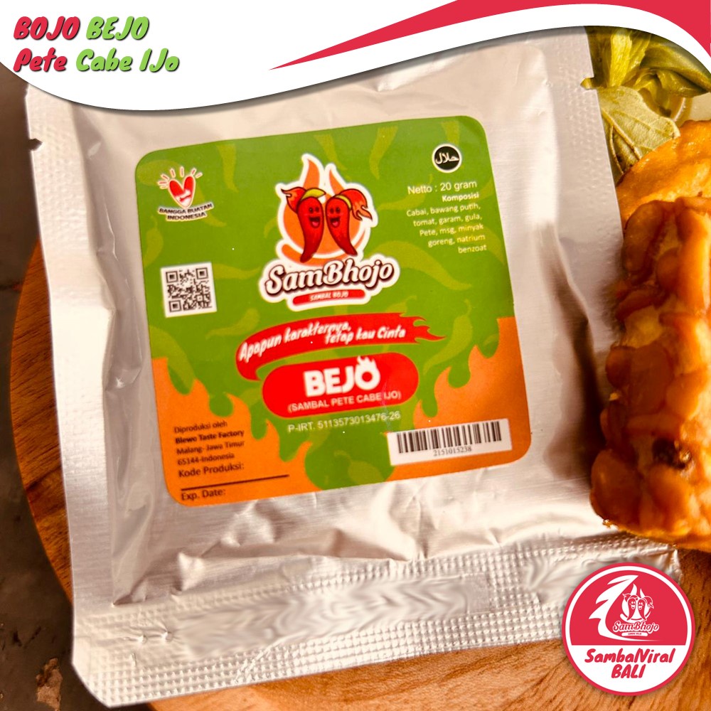 

Sambal Ijo Pete, Sambal Pete Cabe Ijo, sambal sachet 20 gr