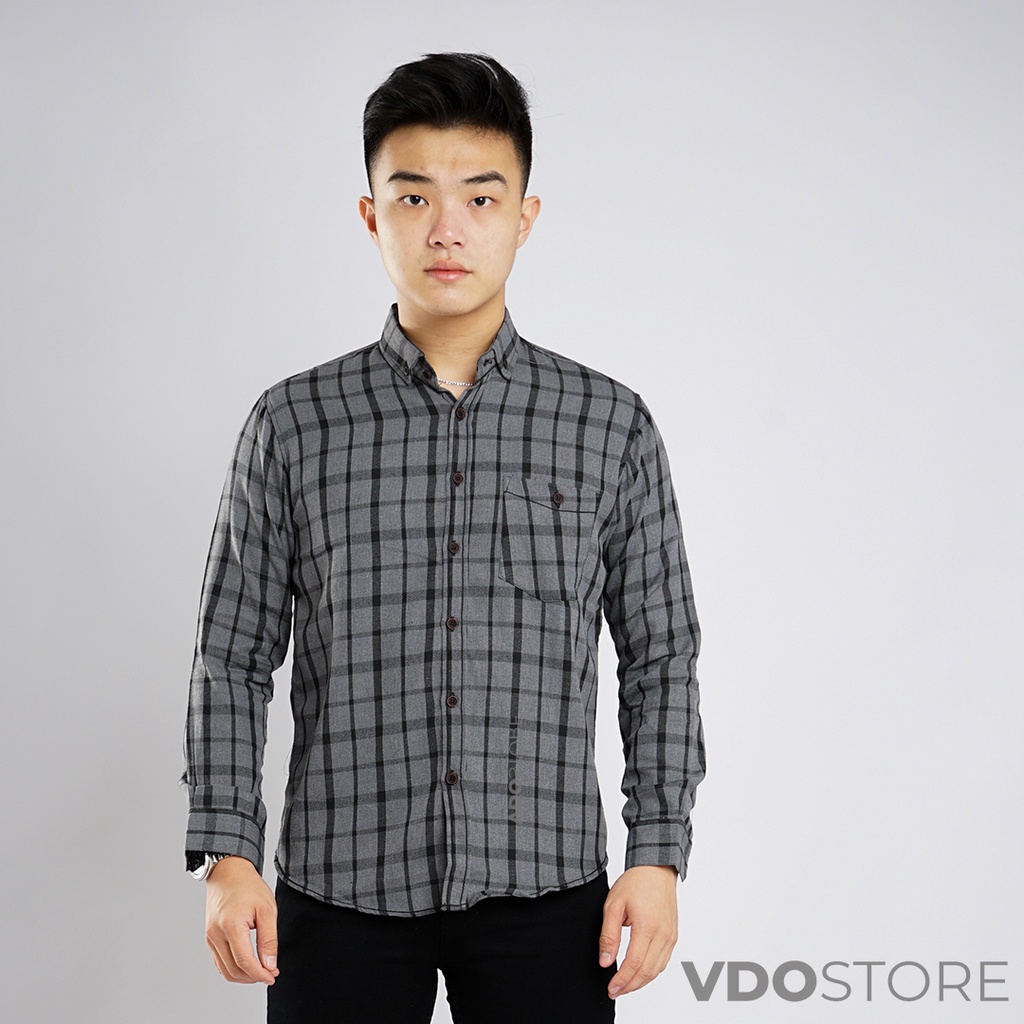 KEMEJA FLANEL PRIA 18B CASUAL GRAY - M L XL XXL 3XL - KEMEJA LENGAN PANJANG VDOSTORE DEWASA BAJU FLANNEL TANGAN PANJANG HITAM NAVY ABU MOTIF KEMEJA COWOK MURAH DEWASA SANTAI TEBAL KUALITAS IMPORT BAJU CATUR PANEL FANEL