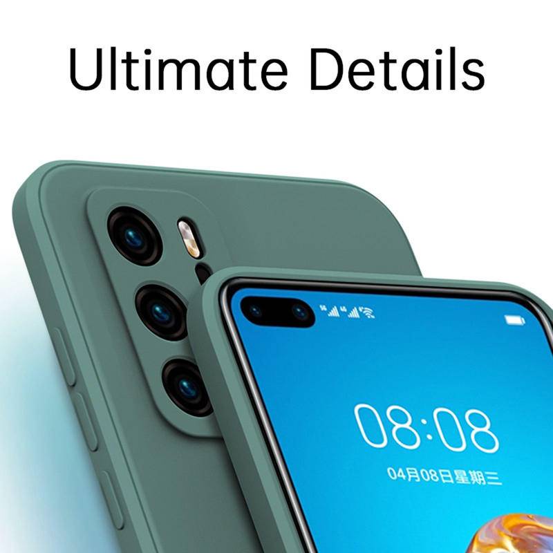 Casing Lucu Silikon Cair Persegi Mewah Case Untuk Huawei P30 Pro Lite Soft Edge Pelindung Penutup Belakang Ponsel