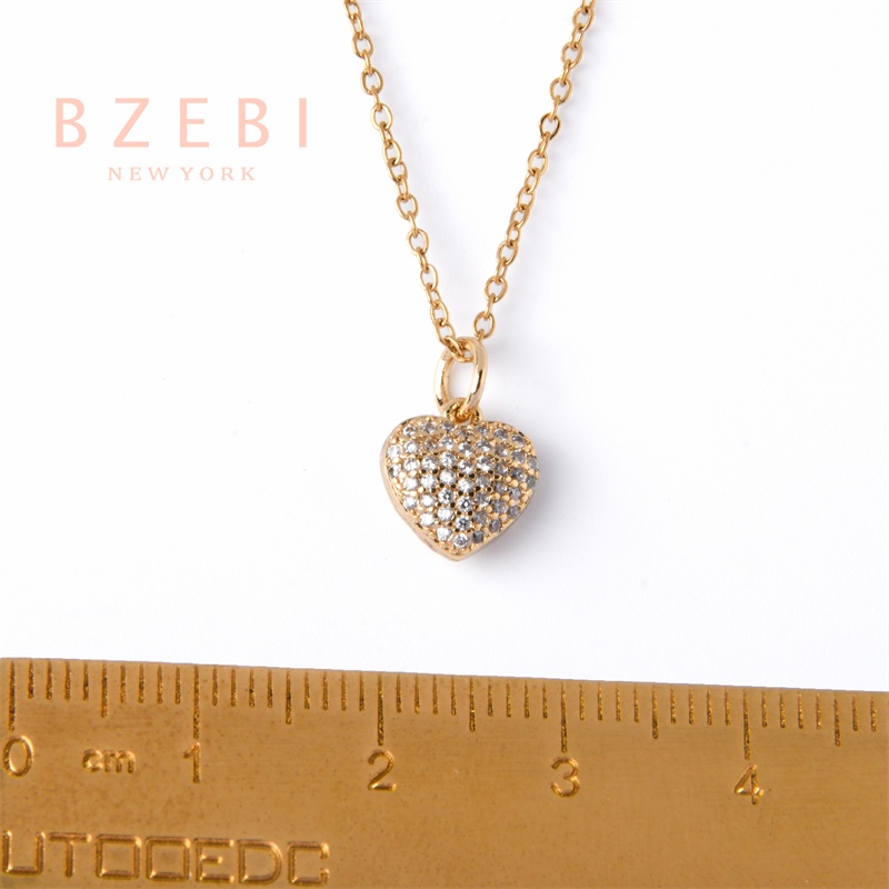 Bzebi Kalung Emas 18k, Kalung Baja Titanium, Kalung Liontin Berlian, Anti Karat, Aksesoris Fashion Wanita, Perhiasan Gaya Korea, Hadiah Ulang Tahun Dengan Box Eksklusif 844n