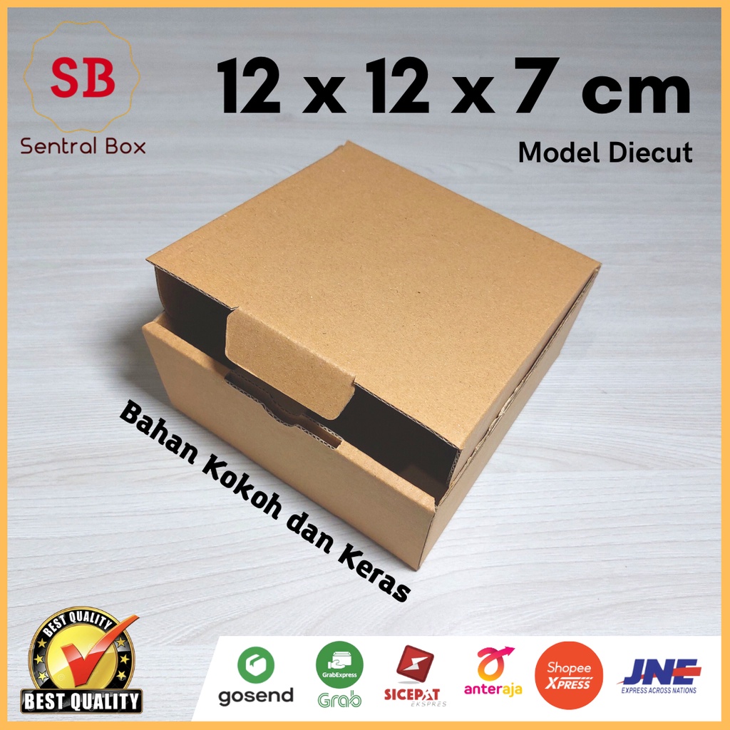 

( Min.order 5 pcs ) kardus 12 x 12 x 7 cm...... Die Cut ( pembelian di atas 10 pcs harga lebih Murah )