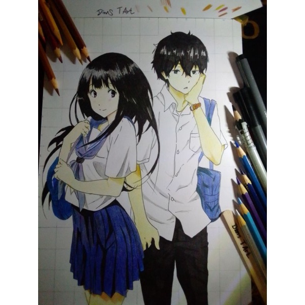 

jasa gambar anime berwarna A5 custom