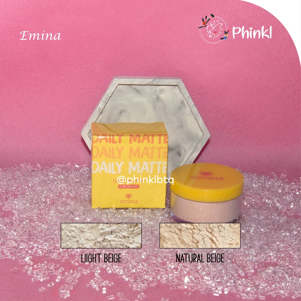 `ღ´ PHINKL `ღ´ ╰☆☆ 𝔢мιℕά ☆☆╮ Emina daily mattee bedak tabur loose powder lembut anti wajah berminyak jerawat