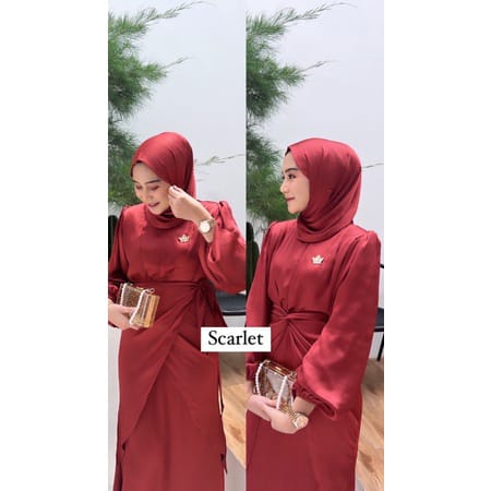 Shelin Dress Bahan CRADENZA SILK M-XXL / BAJU DEWASA MURAH TERBARU 2022 / Dress Pesta BUSUI WUDHU FRIENDLY