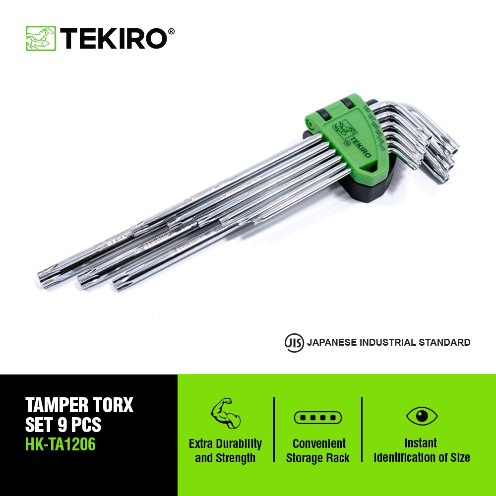 TEKIRO SET KUNCI L TORX DENGAN LUBANG 9 PCS /KUNCI L BINTANG SET LUBANG / TOOLS - ALAT PERKAKAS