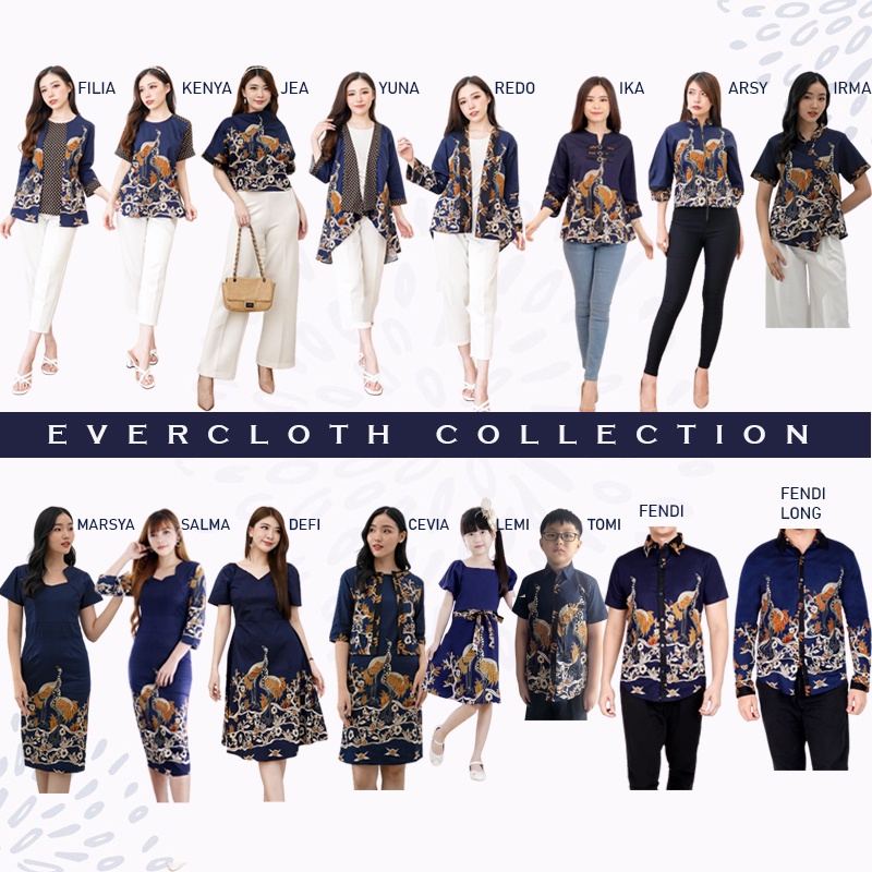 Evercloth Marsya Dress Batik Wanita Terusan Batik Couple Modern Kebaya Couple Set Seragam Family