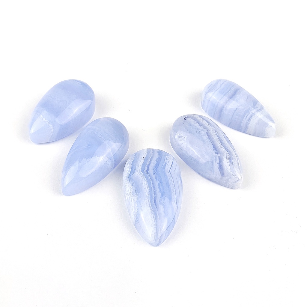 Natural Batu Akik Liontin Blue Lace Agate