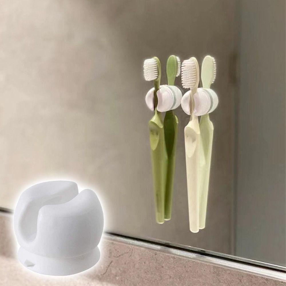 Solighter Tempat Sikat Gigi Cermin Rak Gantungan Penyimpanan Kamar Mandi Dinding Holder Bathroom Organizer