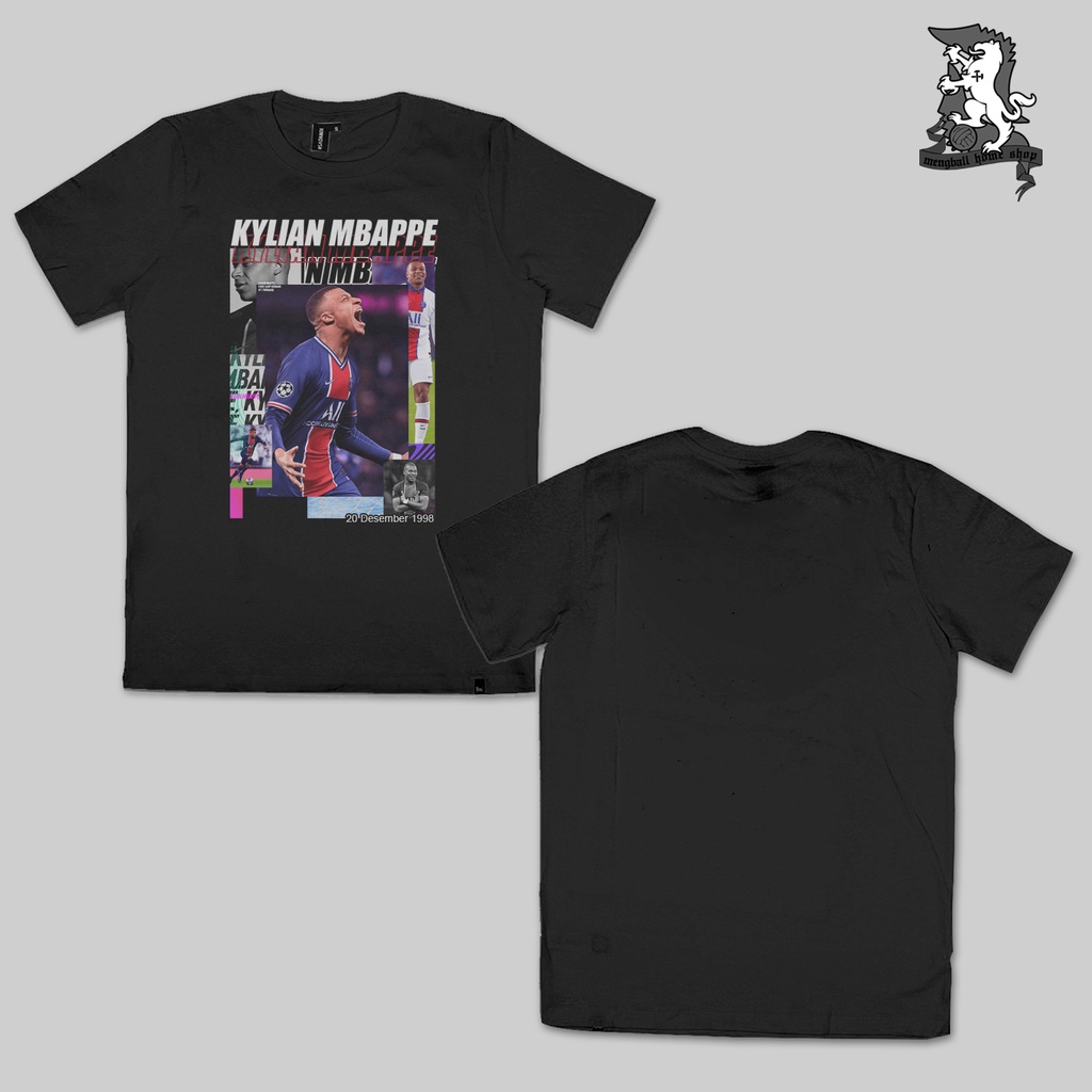 KAOS BAJU KYLIAN MBAPPE PSG LENGAN PENDEK COTTON COMBED MENGBALLHOME - BAYAR DITEMPAT