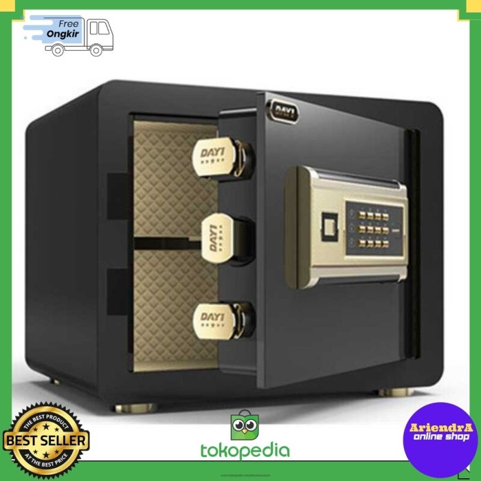 Brankas Kotak Brankas Safety Anti-Theft Box Fingerprint Password 25X25X40Cm