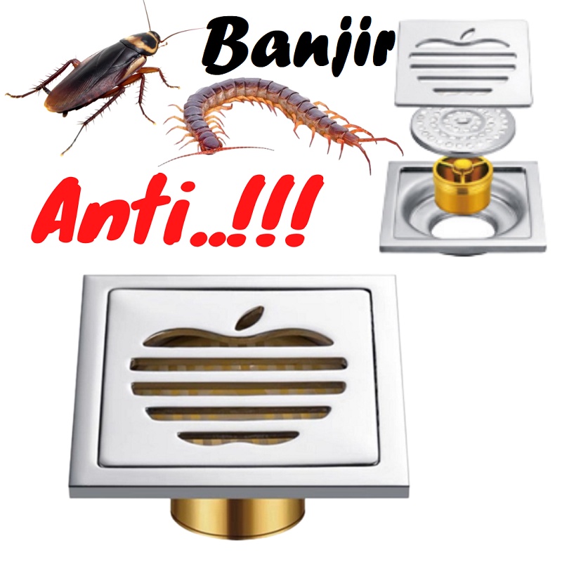 Floor drain anti banjir / Floor drain anti kecoa / Floor drain hitam anti bau