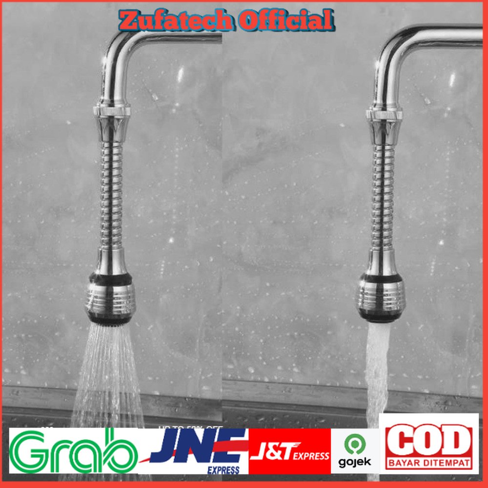 Filter Keran Air Aerator Water Saving Tap 360 Rotatable 15 cm - Silver