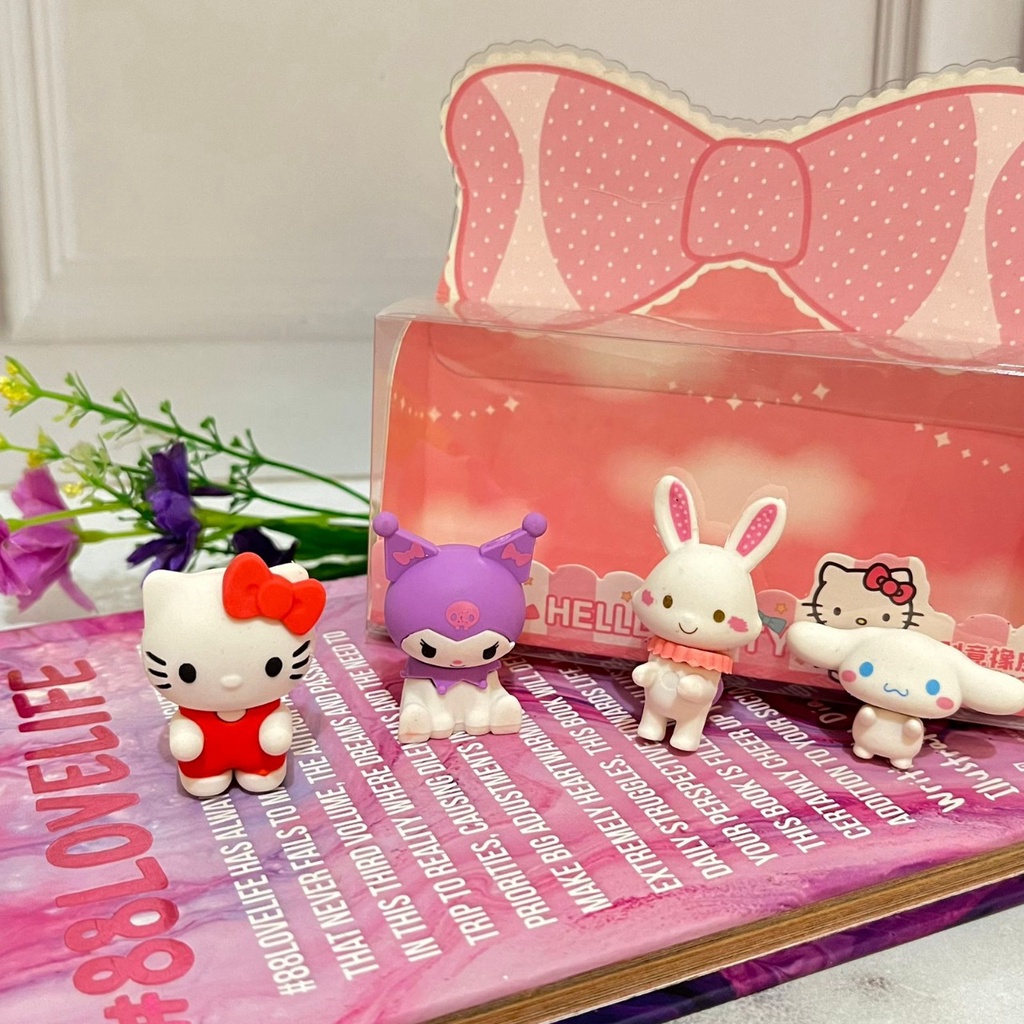 

PENGHAPUS SANRIO BOX MEWAH SPECIAL EDITION 1 SET ISI 4 KARAKTER ERASER KUROMI MELODY TERLENGKAP HARGA TERJANGKAU ALAT TULIS FAVORIT ANAK BISA COD