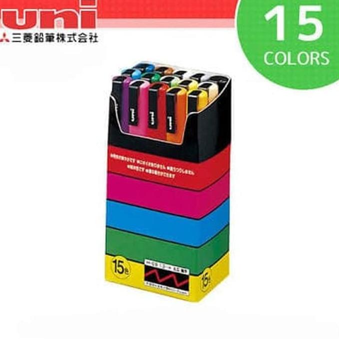 

[BISA COD] Uni posca marker PC-3M - spidol set 15 warna