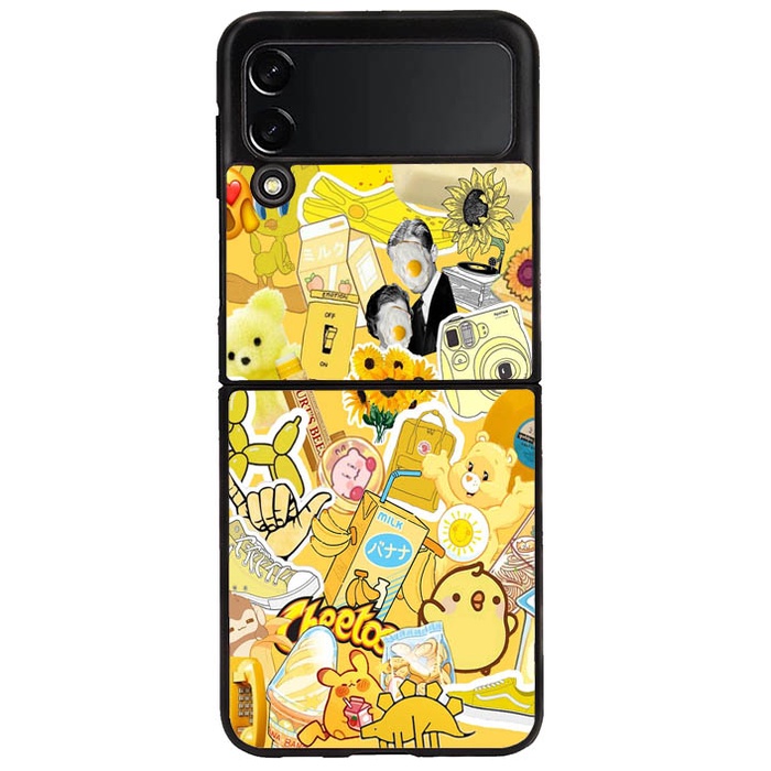 Casing Case Samsung Galaxy Z Flip 3 Z Flip 4 Z Fold 4 Z Fold 3 Yellow aesthetic D72