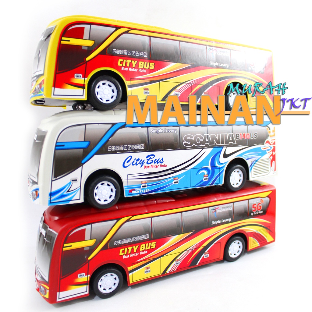 MAINANKEI MAINAN ANAK MURAH MOBIL CITY BUS SCANIA WJS104 BIS ANTAR KOTA LITTLE BUS MAINAN ANAK