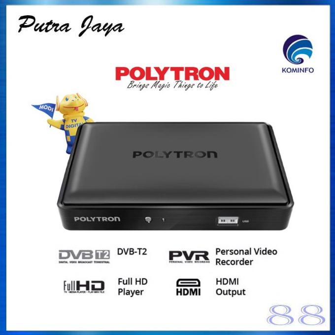TERBARU POLYTRON SET TOP BOX PDV-620T2 / PDV 620T2 DVB T2 TV DIGITAL 