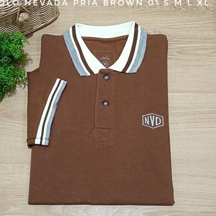 PWG.21De22ᴺ • Kerah Nevada Baju Kaos Krah Polo Shirt Pria Dewasa Lengan Pendek Kaos Krah Nevada Orig