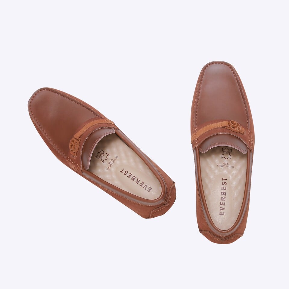 SEPATU LOAFER EVERBEST PRIA ORIGINAL PANSUS KULIT BRANDED COKLAT EM02
