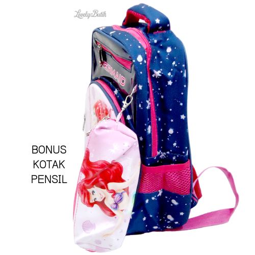 Tas Ransel Anak Sekolah SD TK Paud Anak Perempuan Premium Bag Bagpack Import Motif Karakter Lucu BONUS KOTAK PENSIL - Lovelybutik