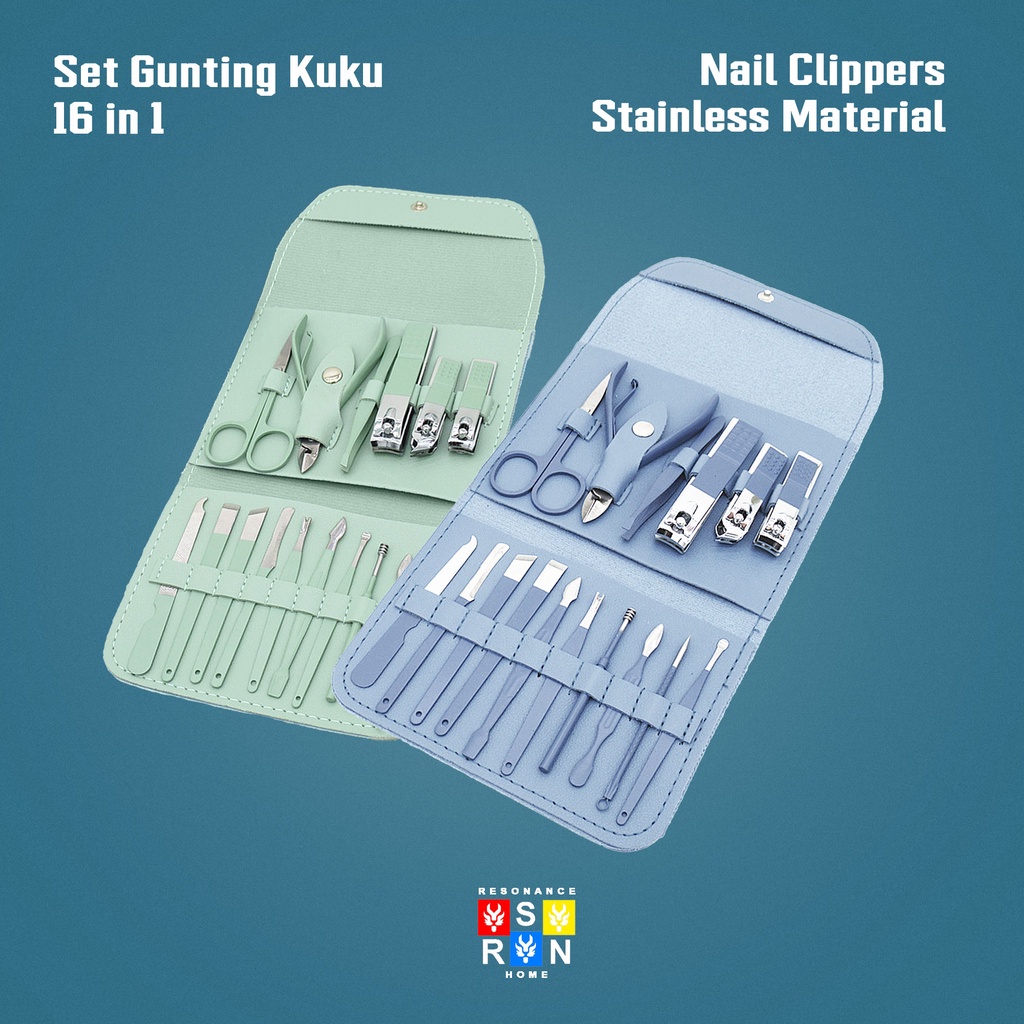 Set Gunting Kuku 16 in 1 Manicure - Pedicure / Nail Clippers / Resonance Home